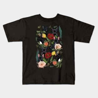 Botanical and Black Frenchie Kids T-Shirt